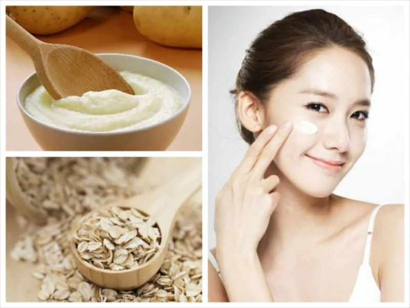 Yến mạch xay mịn kết hợp sữa chua không đường tạo hỗn hợp chăm sóc da nhẹ nhàng, hạn chế chà xát.