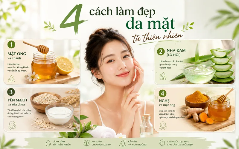 4 cách làm đẹp da mặt từ thiên nhiên nên ưu tiên làm dịu, dưỡng ẩm và bảo vệ hàng rào da thay vì gây bong tróc mạnh.