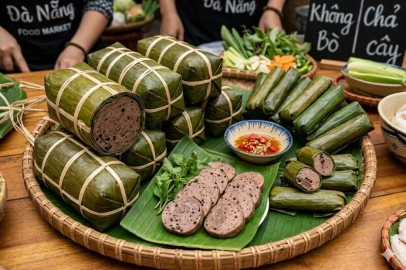 Chả bò là một trong những đặc sản Đà Nẵng mua về làm quà nổi tiếng nhờ vị thơm, dai giòn vừa phải và đậm mùi tiêu.
