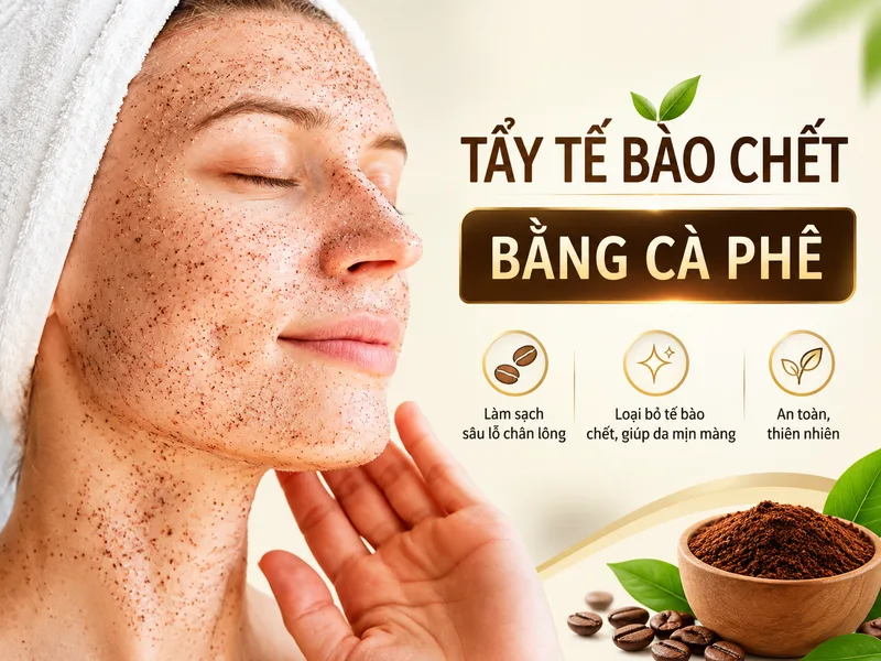 Tẩy tế bào chết bằng bã cà phê giúp loại bỏ lớp tế bào bề mặt và mang lại cảm giác da mềm mịn hơn