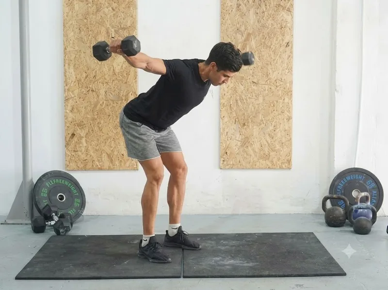 Dumbbell Reverse Fly hỗ trợ phát triển cơ vai sau và lưng trên